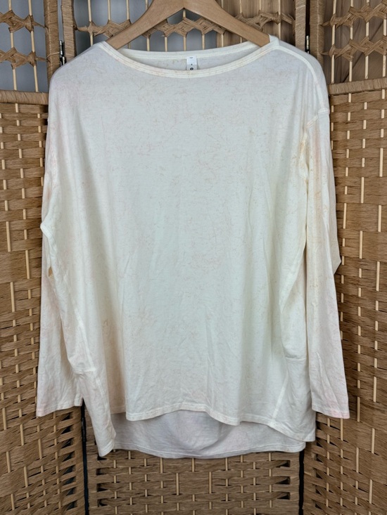 lululemon athletica Tops - NWOT Lululemon Back in Action Long Sleeve Shirt Size 8 Cirrus Wash White Pink